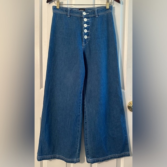 BDG Urban Outfitters 26 Super Wide Button Fly Hi Waist 70’s Hippie Flower Child - Picture 3 of 11